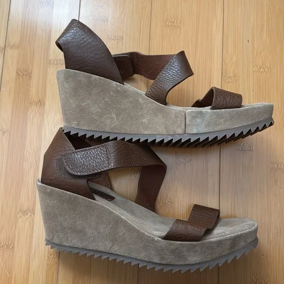 Pedro Garcia heeled wedge sandal platform in luxe brown leather - Picture 3 of 8